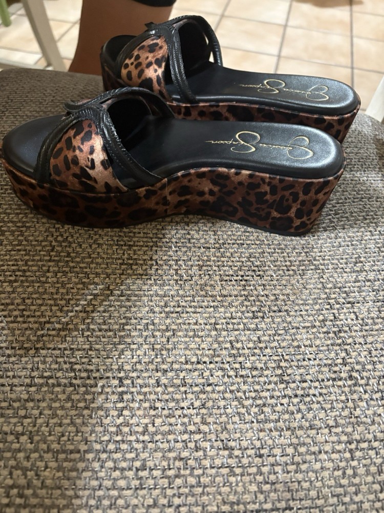 JESSICA PLATFORM LEOPARD-PRINT WEDGE SANDAL