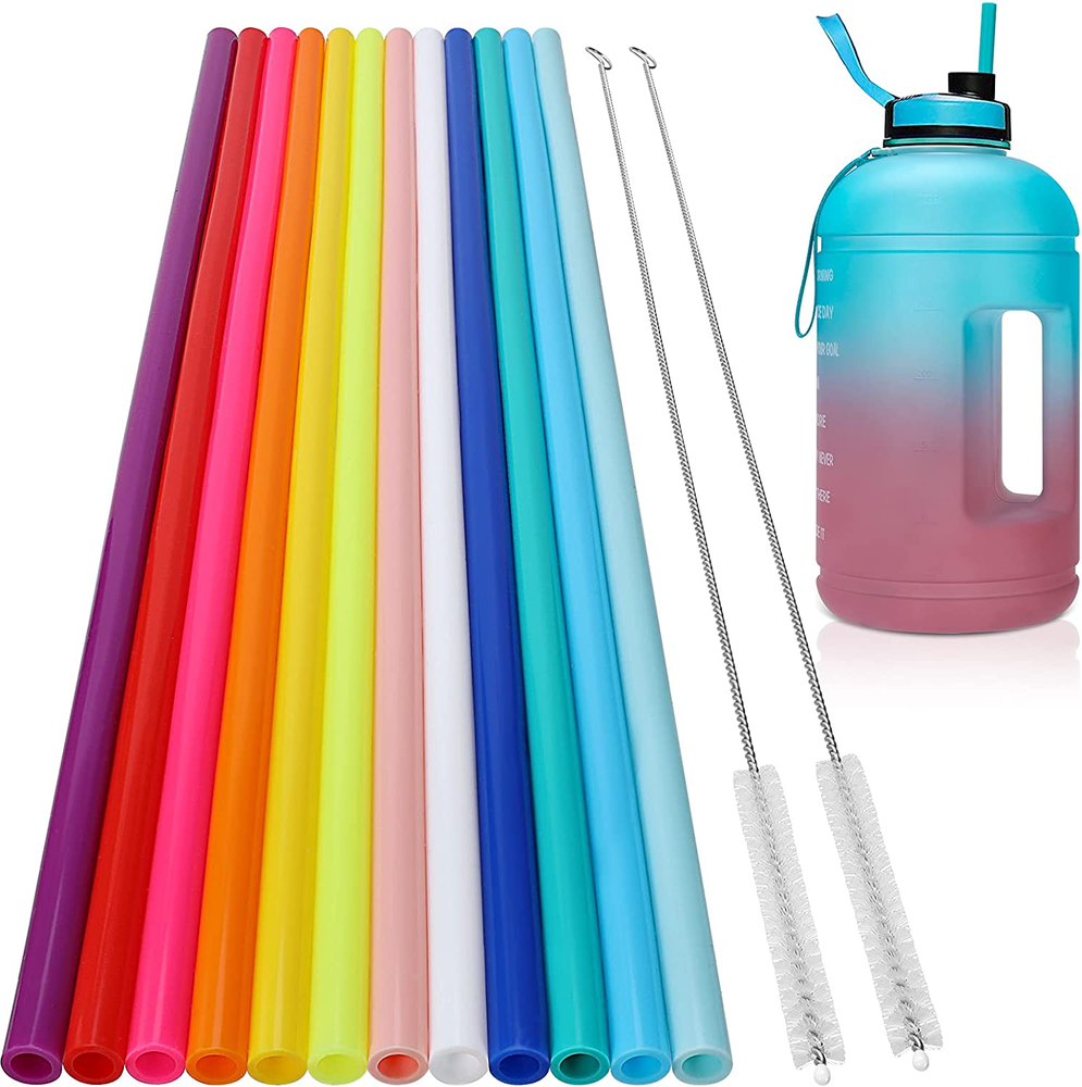 12 Pack Extra Long 14.5 Inch Reusable Silicone Straws for Stanley 40 Oz Tumbler