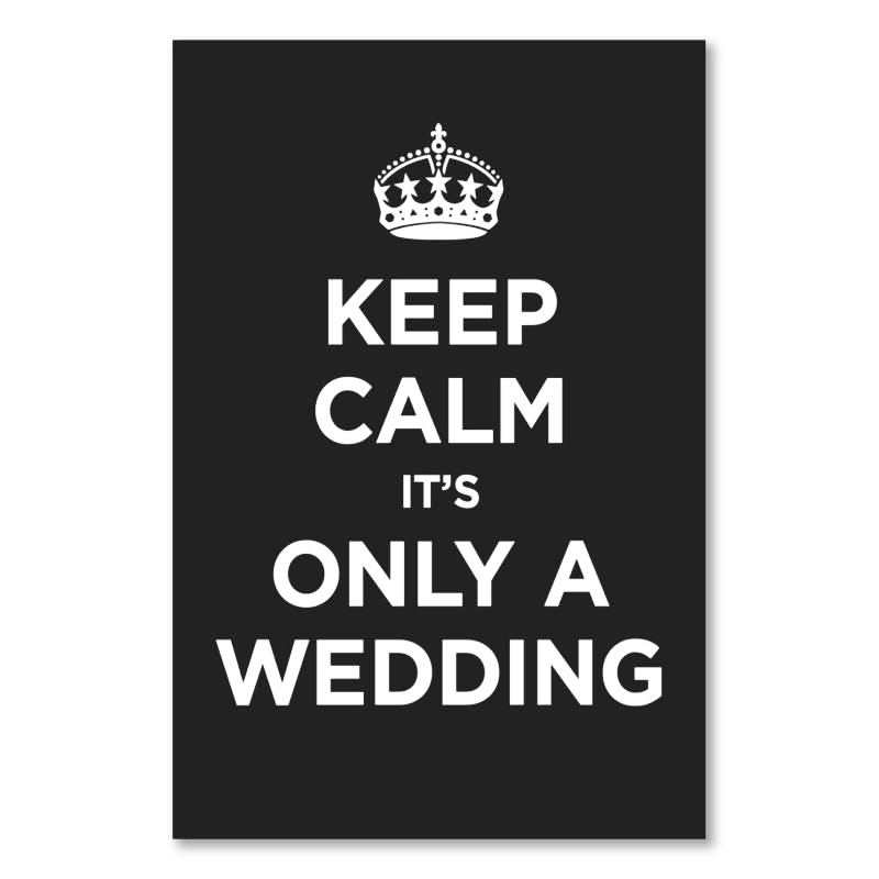 Keep Calm & Carry on Wedding Humour Poster *FRAMED* CANVAS ART 16