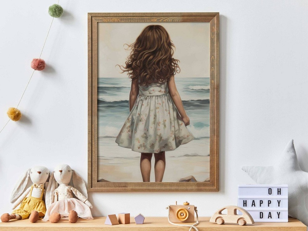Beach Nursery Decor Girl On A Beach Ocean Nursery Girl Adventure Wall Art Girly