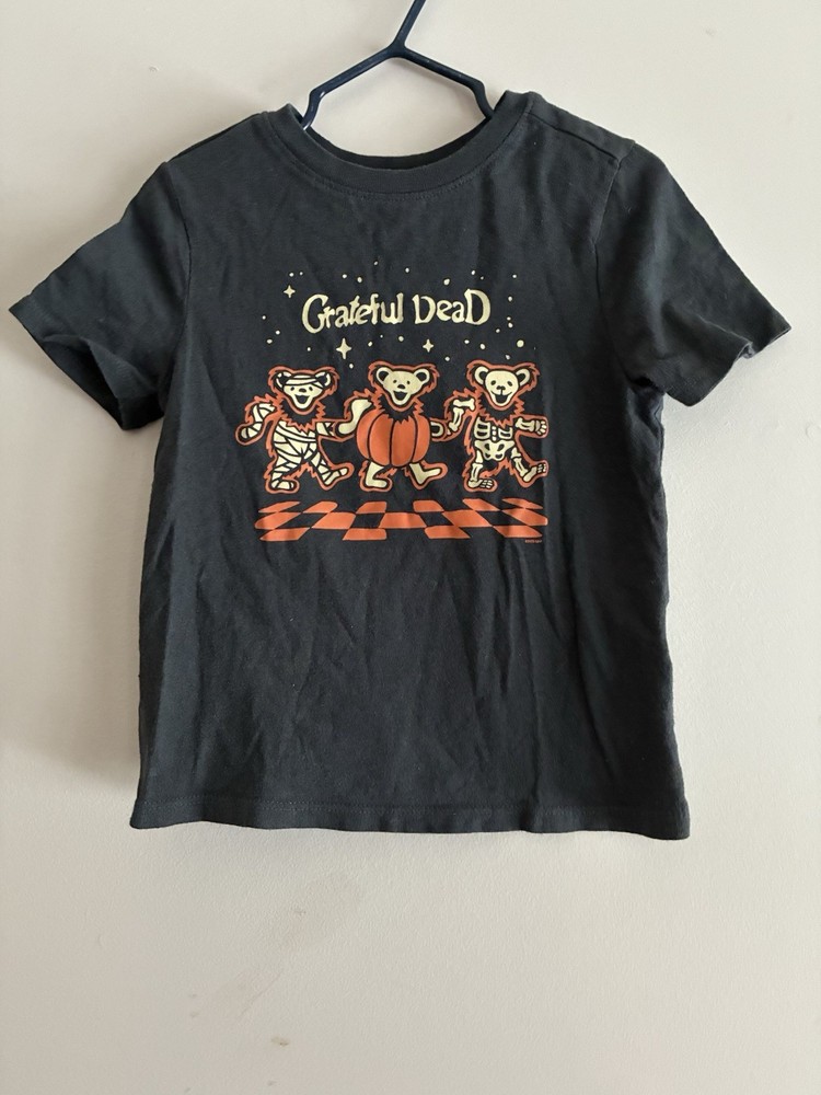 Old Navy Toddler Boy Girl Halloween Grateful Dead 100% Cotton T-Shirt Panther 3T