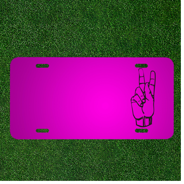Custom Car License Plate with Hand Gestures & Names  