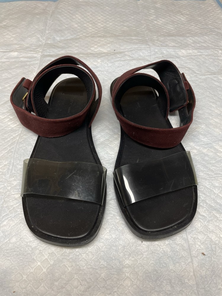 Celine burgundy  women flat sandals, size 36