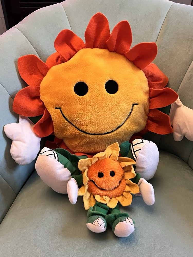 Acid House Smiley Face Sunflower Mothers Day Plush Soft Toy 90s Pyjama Case y2k-image