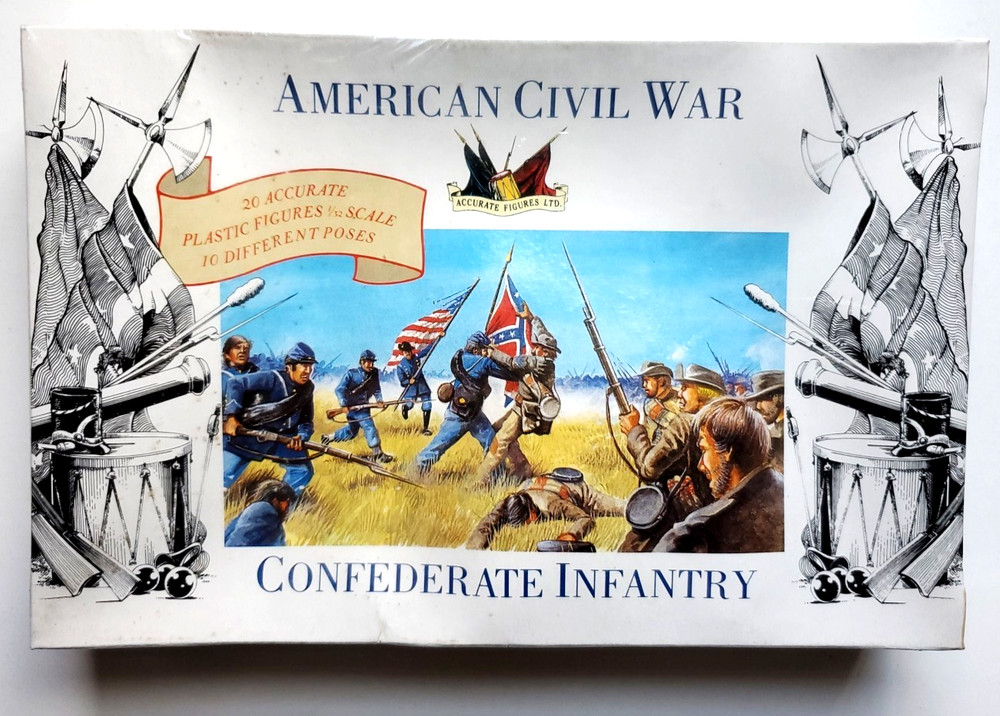 Accurate 1:32 American Civil War Confederate Infantry 20 Figures in 10 Poses-image