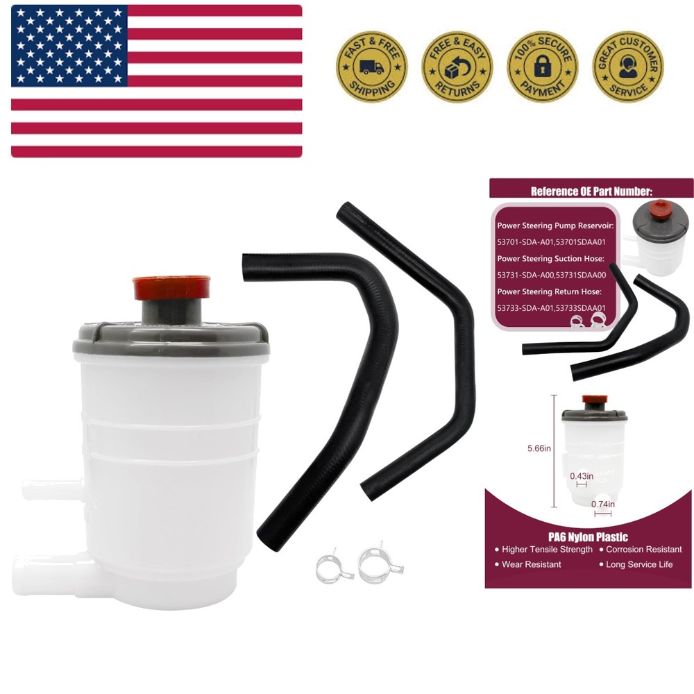 Power Steering Reservoir Kit Power Steering Reservoir Suction Line Hose Retur...