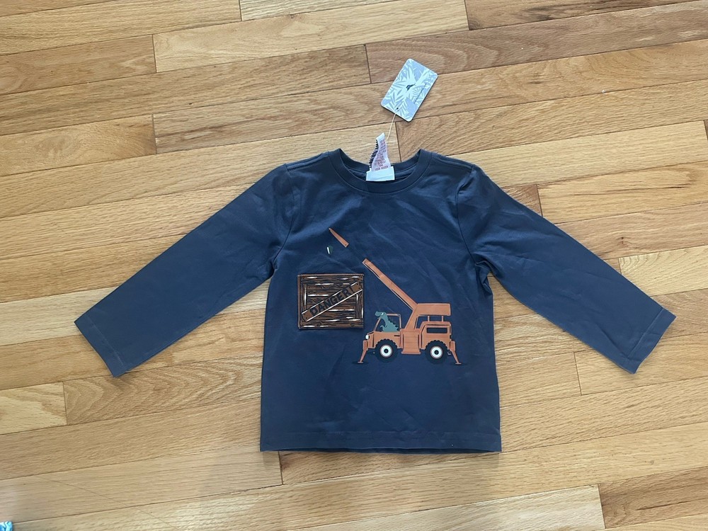 NWT new Boys Blue Shirt Tommy Bahama Construction Print 3T Long Sleeve New