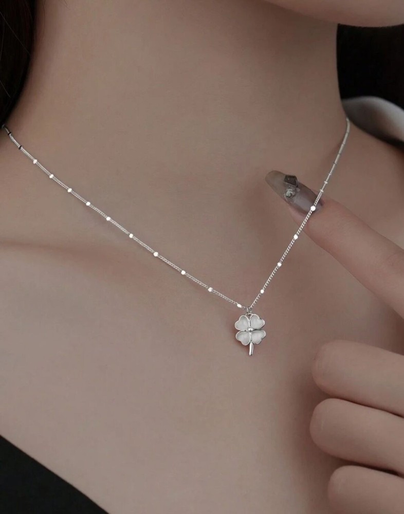 925 Sterling Silver Four Leaf Clover Necklace for Women - Elegant & Lucky