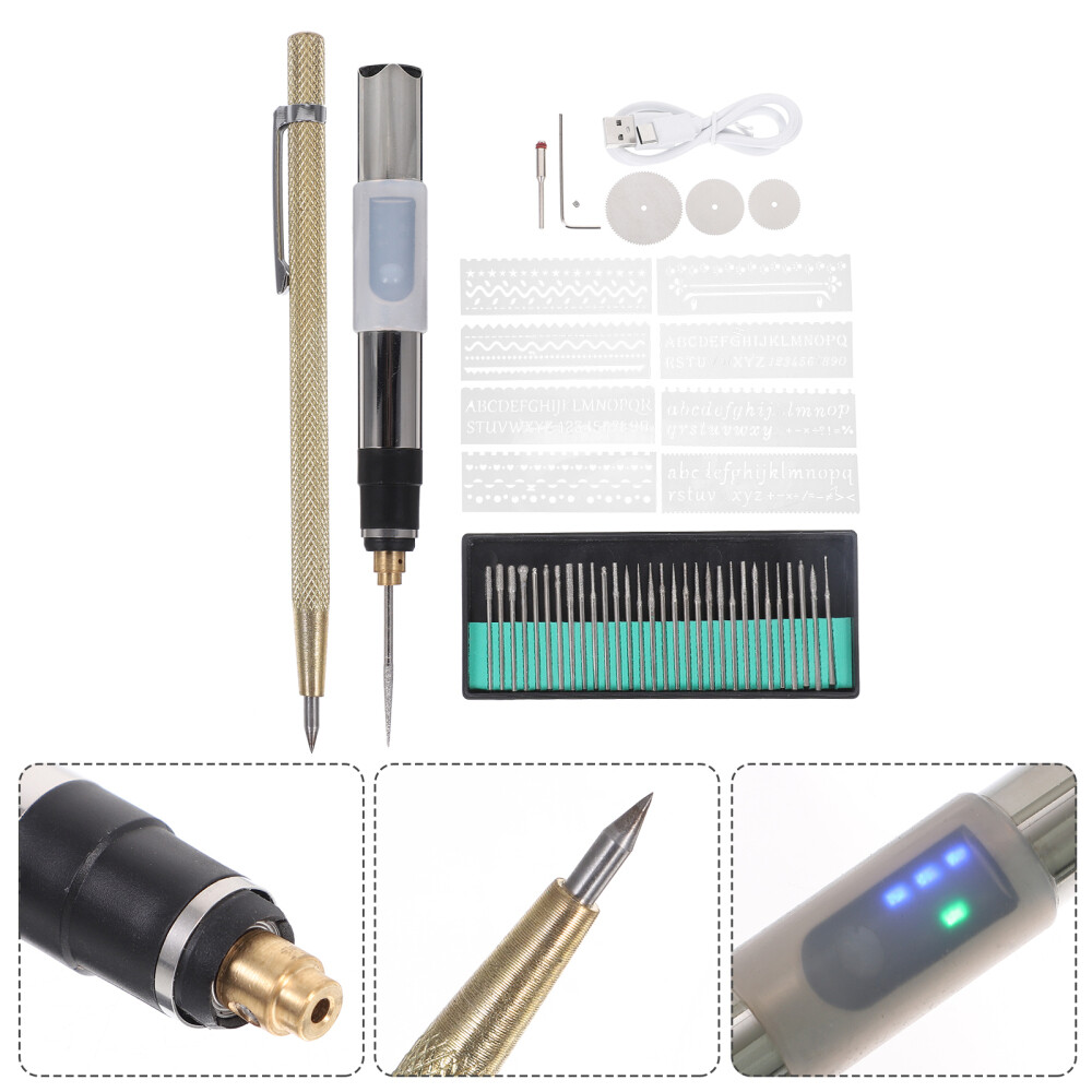Silver Abs Rubber Electric Grinder Engraving Pen Drills Portable Tool-image
