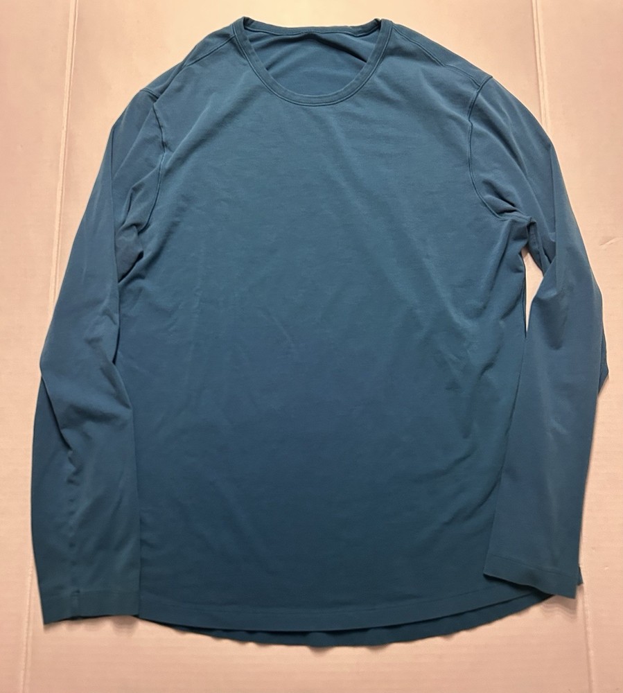 Men’s Lululemon Long Sleeve T-shirt Tee Size Large Teal Stretch