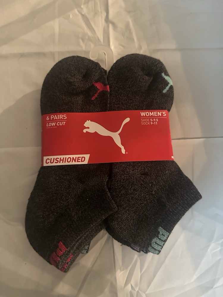 PUMA Women's Half-Terry Low Cut Socks (6 Pairs)