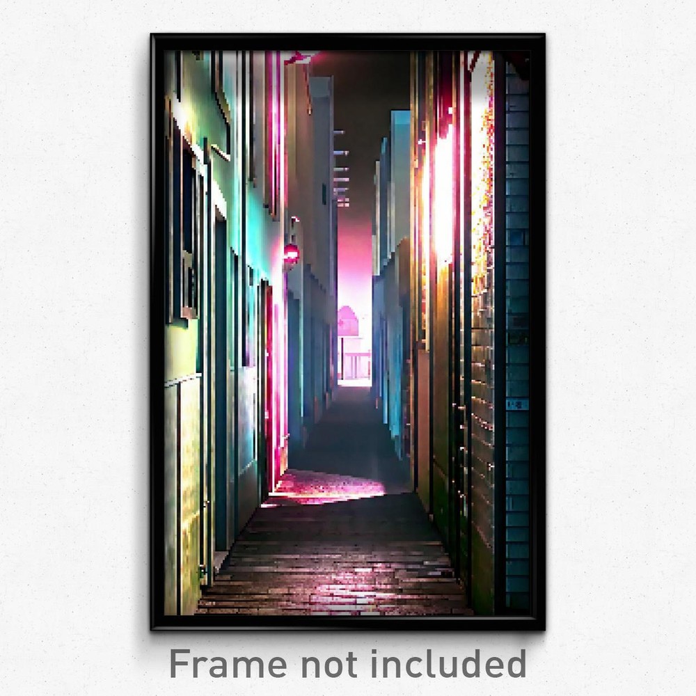 Pixel Art Poster - Well Made Alley (8 Bit Psychedelic Trippy Video Game Print)