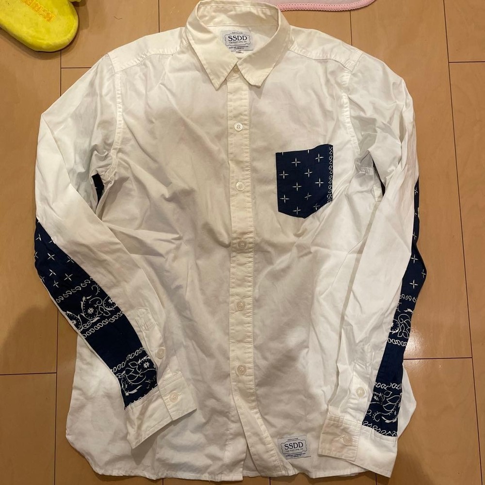 FUCT SSDD Paisley Shirt Size S White Long Sleeve