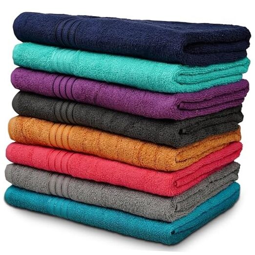 Luxury 8-Piece Multicolor Bath Towel Set - 27x54 Inch Assorted Colors