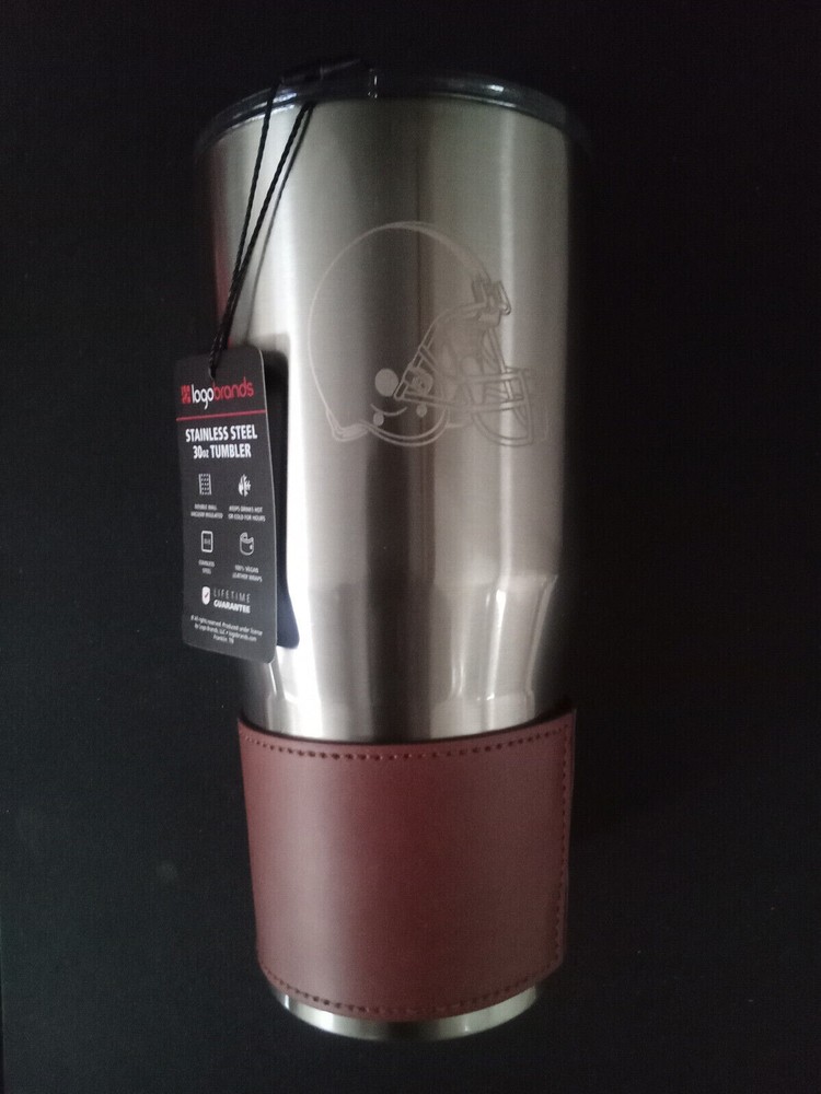 Cleveland Browns 30oz Stainless Steel Tumbler with Logo--coffee cup mug flask