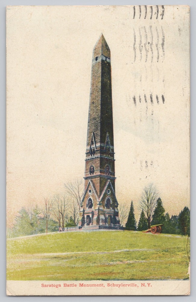 Schuylerville NY New York Saratoga Battle Monument 1907 Antique Postcard