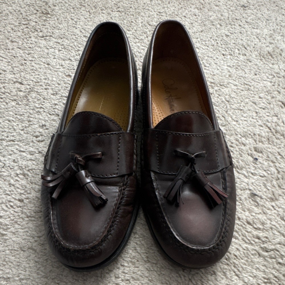 Cole Haan  Men's Brown Leather Tassel Loafers Size 9 D