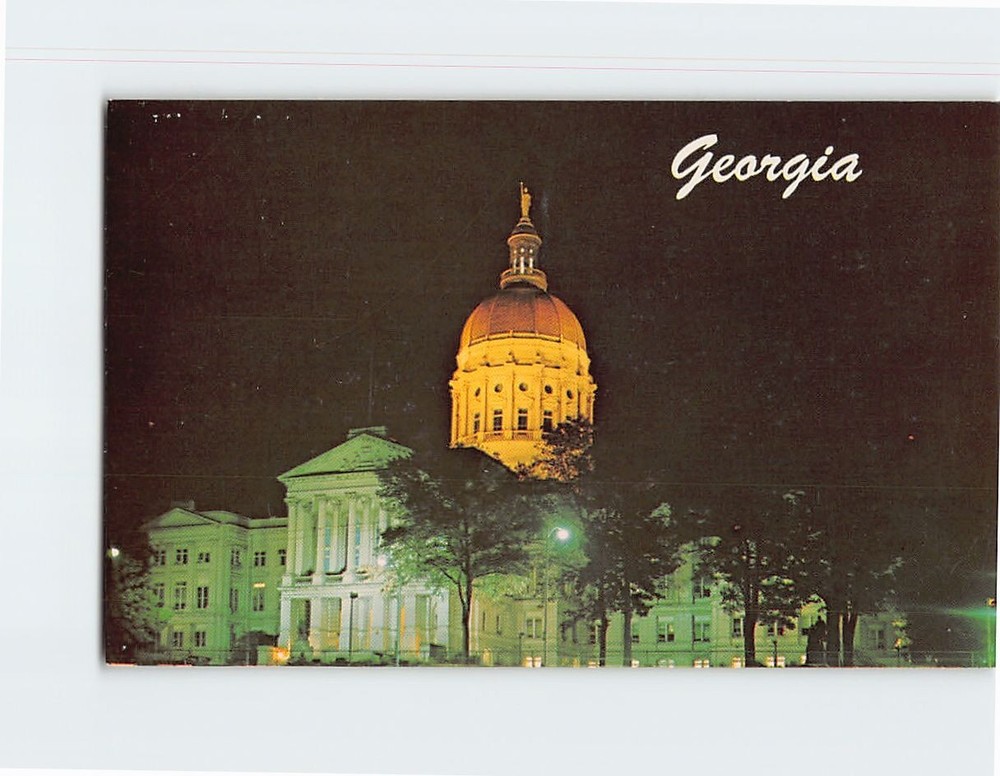 Postcard Georgia Capitol at Night Atlanta Georgia USA