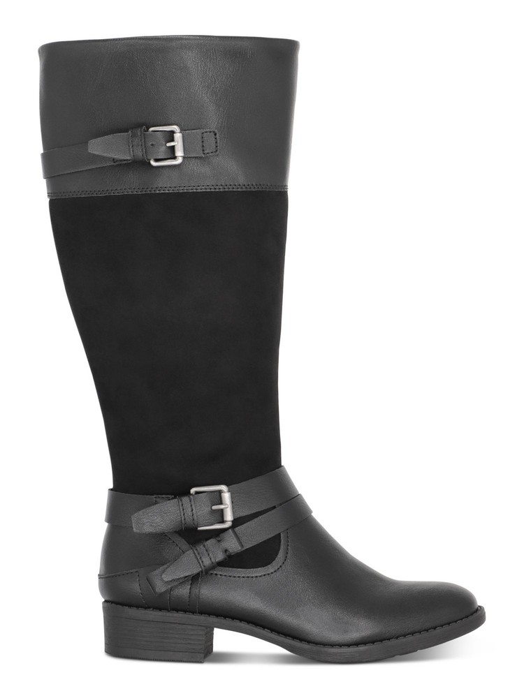 STYLE & COMPANY Womens Black Padded Ashliie Round Toe Block Heel Boots 7.5 M