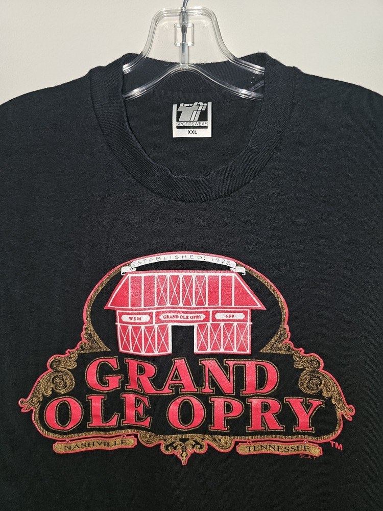 Vintage Grand Ole Opry Nashville 2xl Xxl Mens Black Graphic Single Stitch Tee