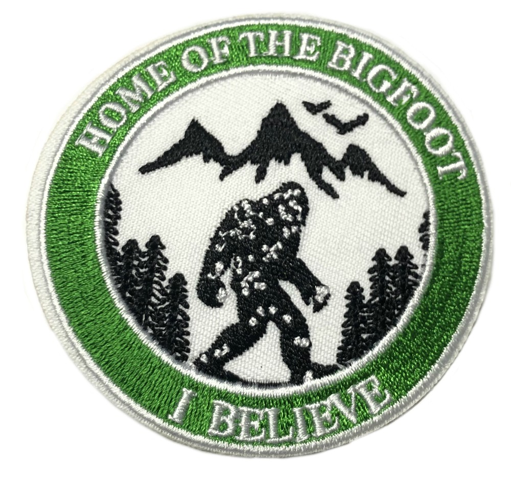 Home of the Bigfoot Green Patch Embroidered iron-on Applique Legend Myth Lore