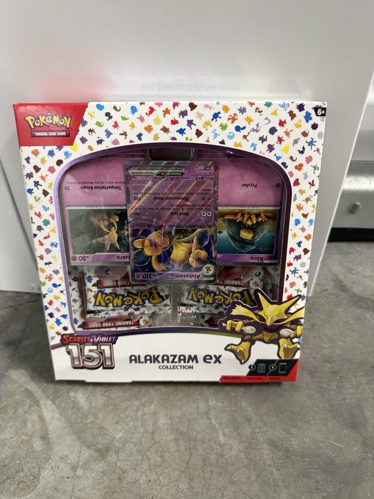 Pokemon TCG Scarlet and Violet - 151 Alakazam ex Collection Box - 4 Packs
