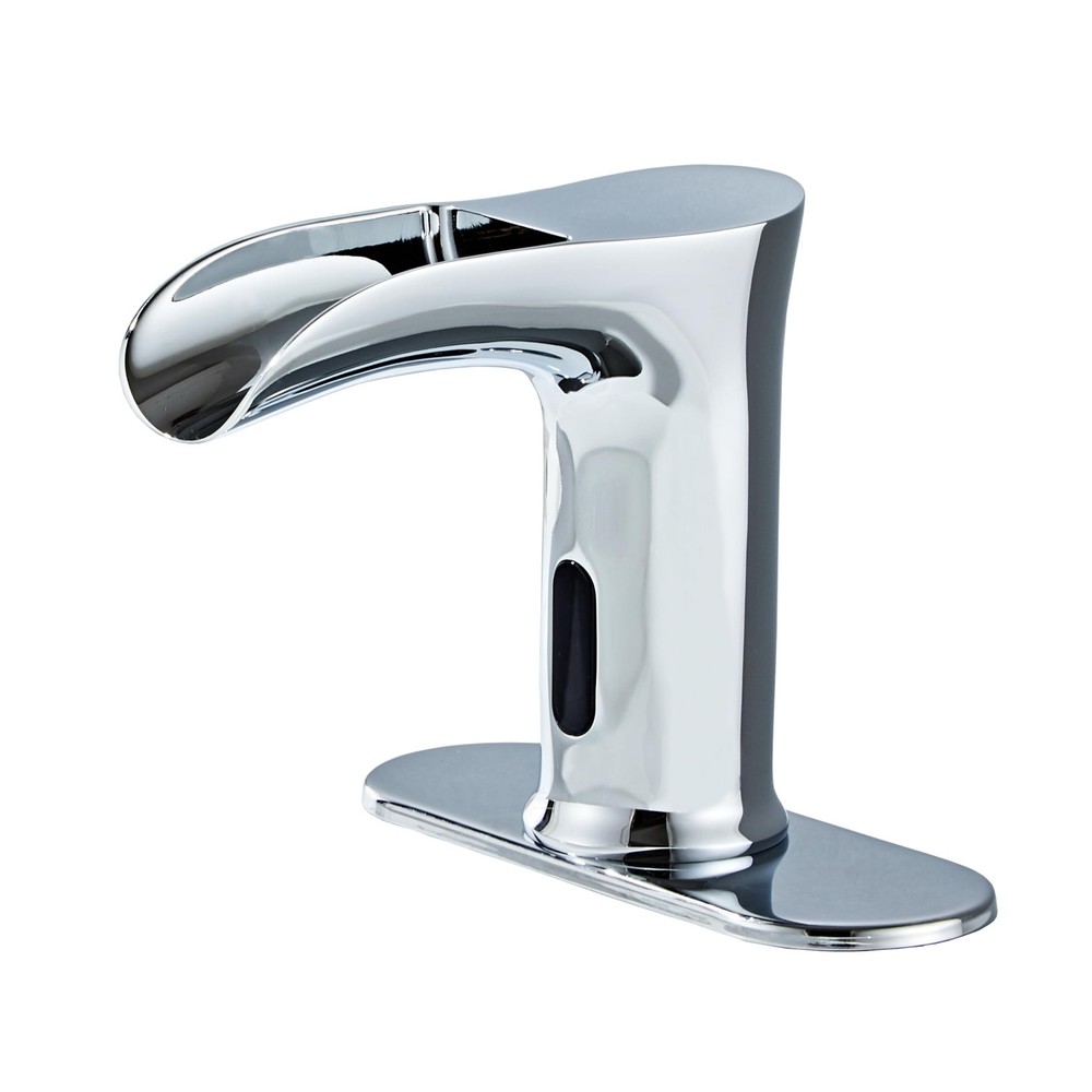 Touchless Bathroom Sink Faucet - Automatic Sensor Waterfall Hands-Free Mixer ...