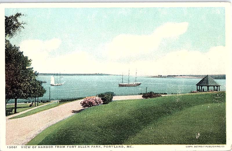 Postcard BOAT SCENE Portland Maine ME m/09 AJ2050