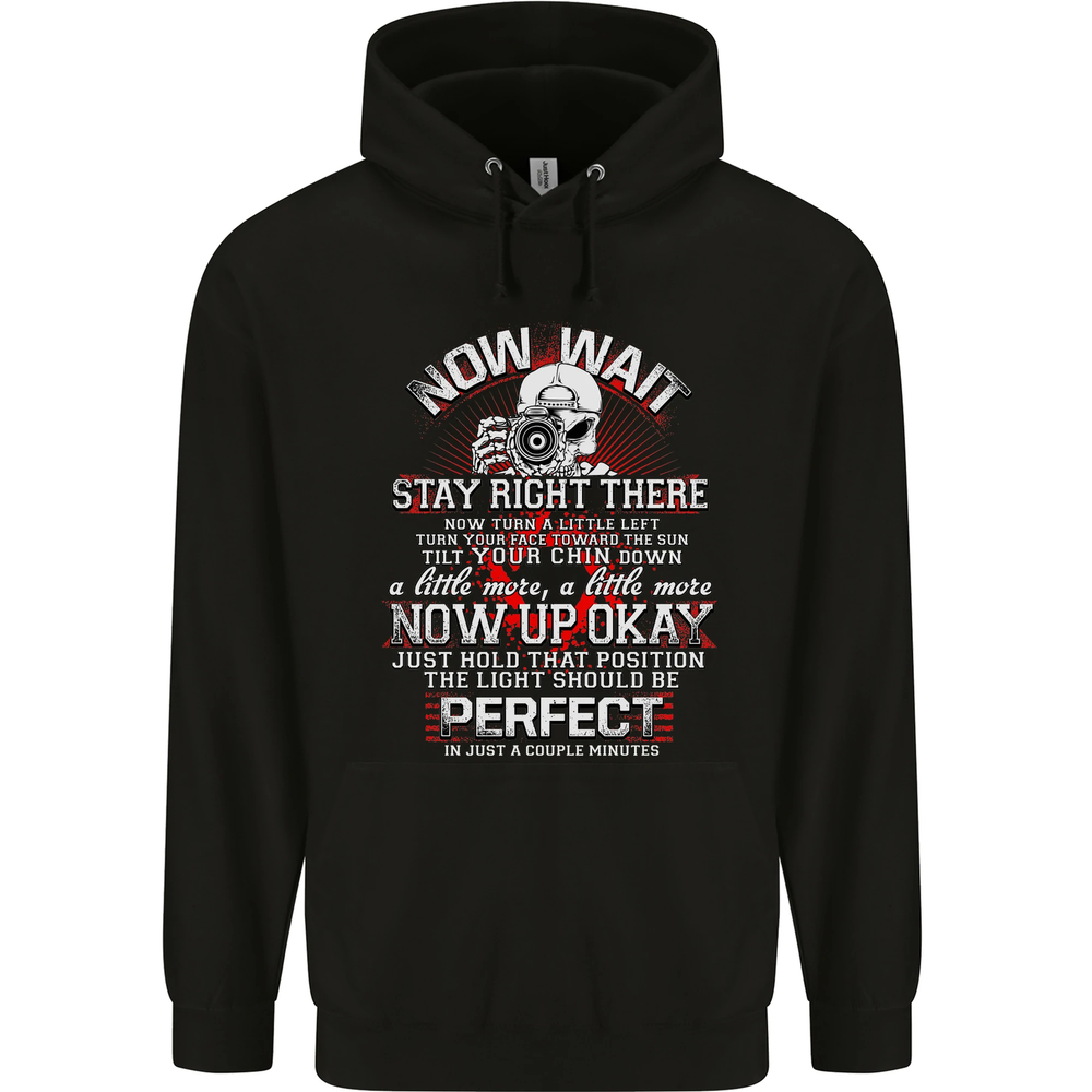 Photography Now Wait Photographer Funny Mens 80% Cotton Hoodie