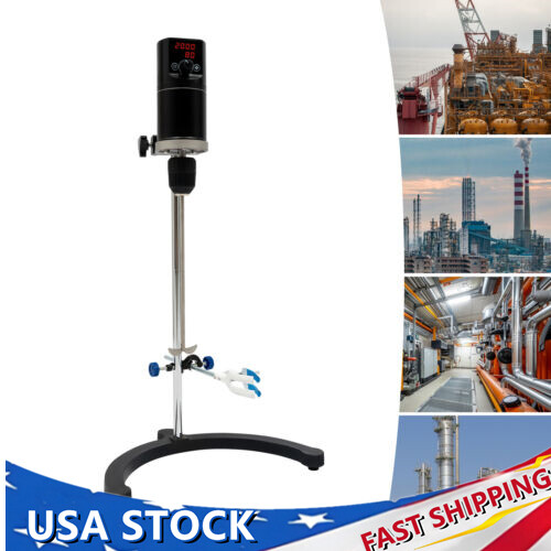 Digital Lab Overhead Stirrer 120W 40L Capacity Adjustable Speed & Timer