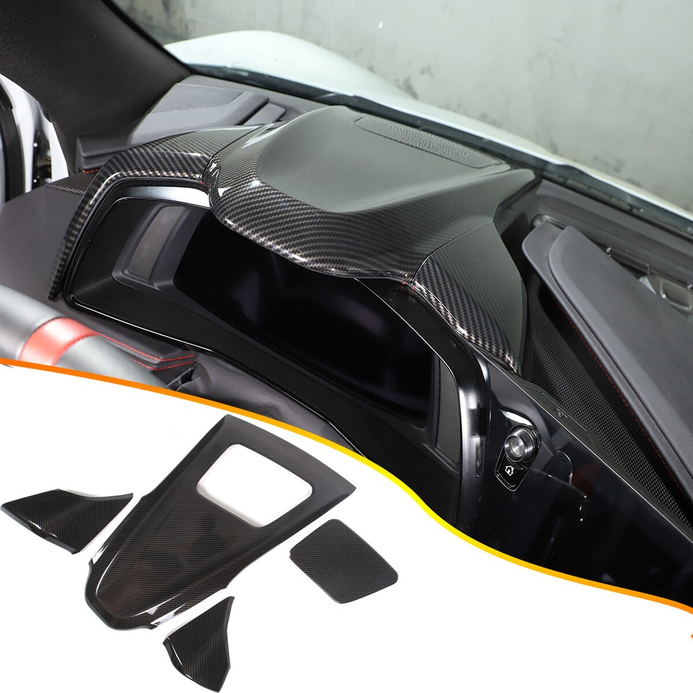ABS Carbon Fiber Dashboard Cover for Corvette C8 2020-2025 Models-image