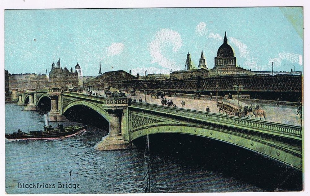 Postcard Blackfriars Bridge London England UK