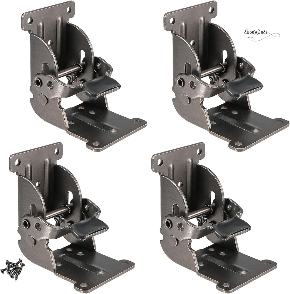 4 PCS Self Locking Folding Hinge, 0-90-180 Degree Foldable Leg Hinge Support