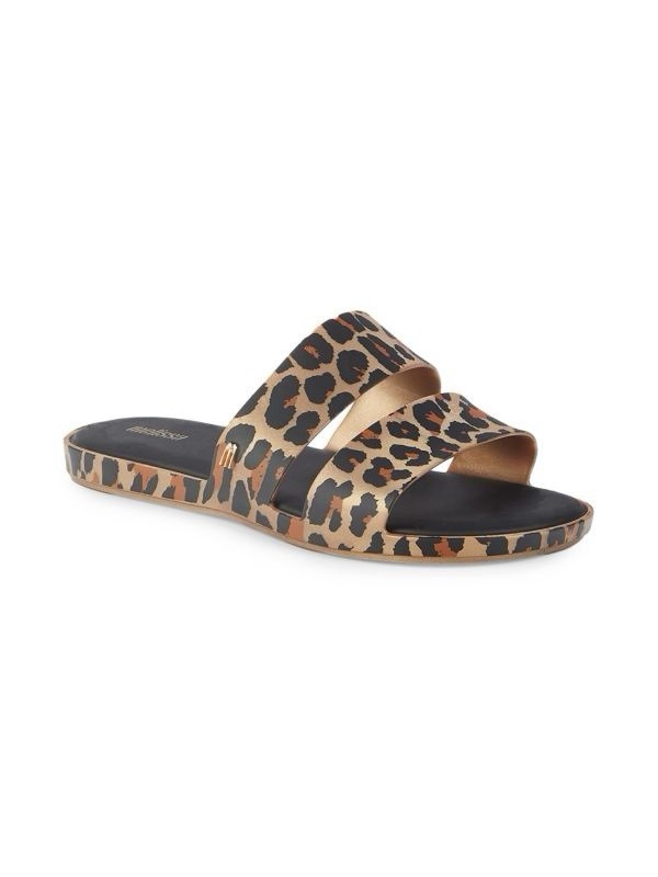 Melissa Womens Leopard-Pattern Dual-Strap Sandal Size 8