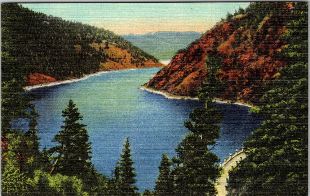 Eagle Nest NM-New Mexico, Eagle Nest Lake Dam, Vintage Postcard