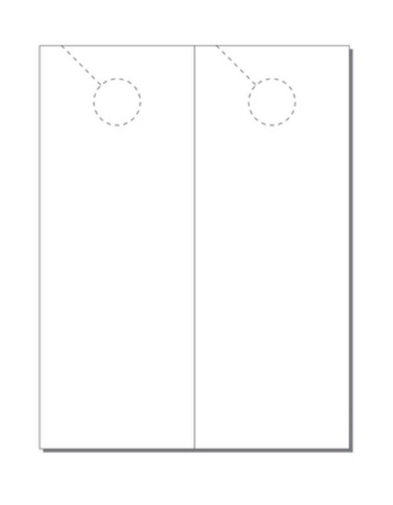 Fold-Over Door Hanger 1-UP 10x13 White Vellum 250 Sheets
