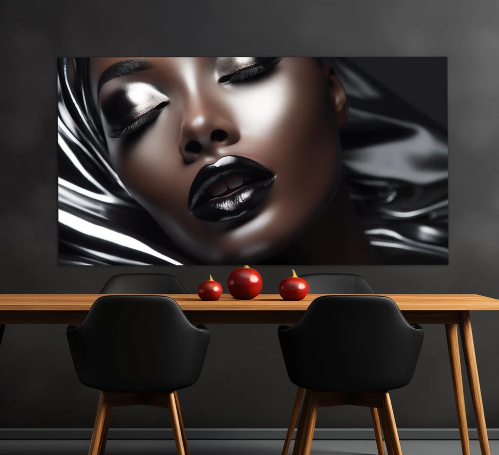 Abstract African Fashion Model Makeup Wall Art Canvas Unframed Print Art