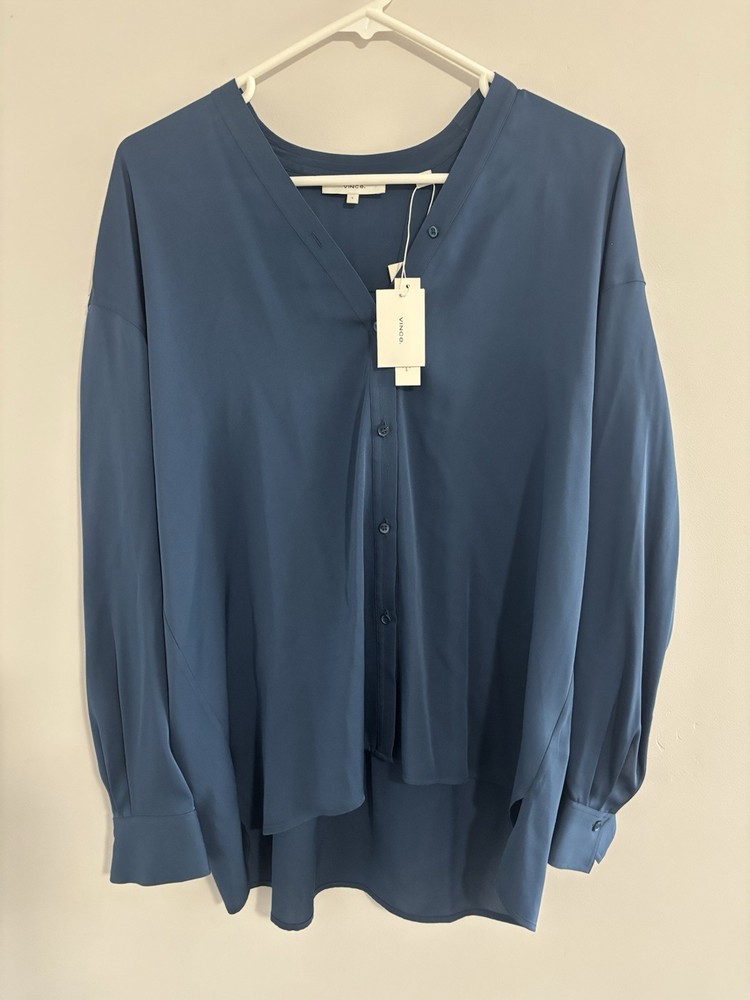 Brand New With Tags Silk Blouse By Vince Womens Size Large