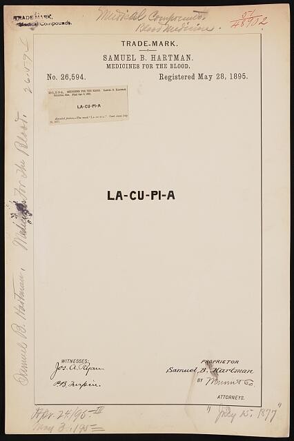 Photo:Samuel B. Hartman for La-Cu-Pi-A brand Medicines for the Blood