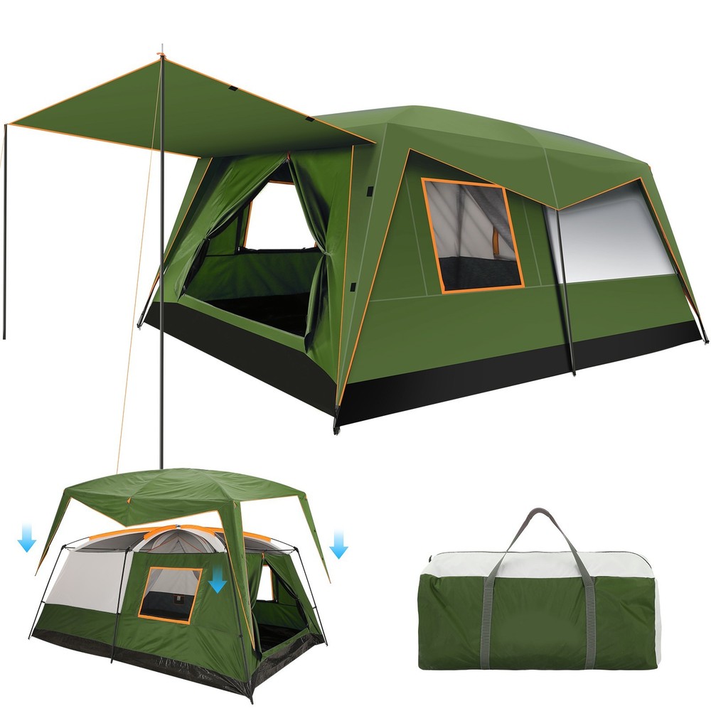 Instant Pop Up Camping Tent 10 Person Waterproof Windproof Outdoor Easy Setup