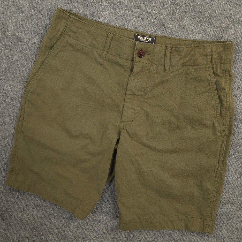 Todd Snyder Shorts Mens 30 Army Green Chinos Stretch 9