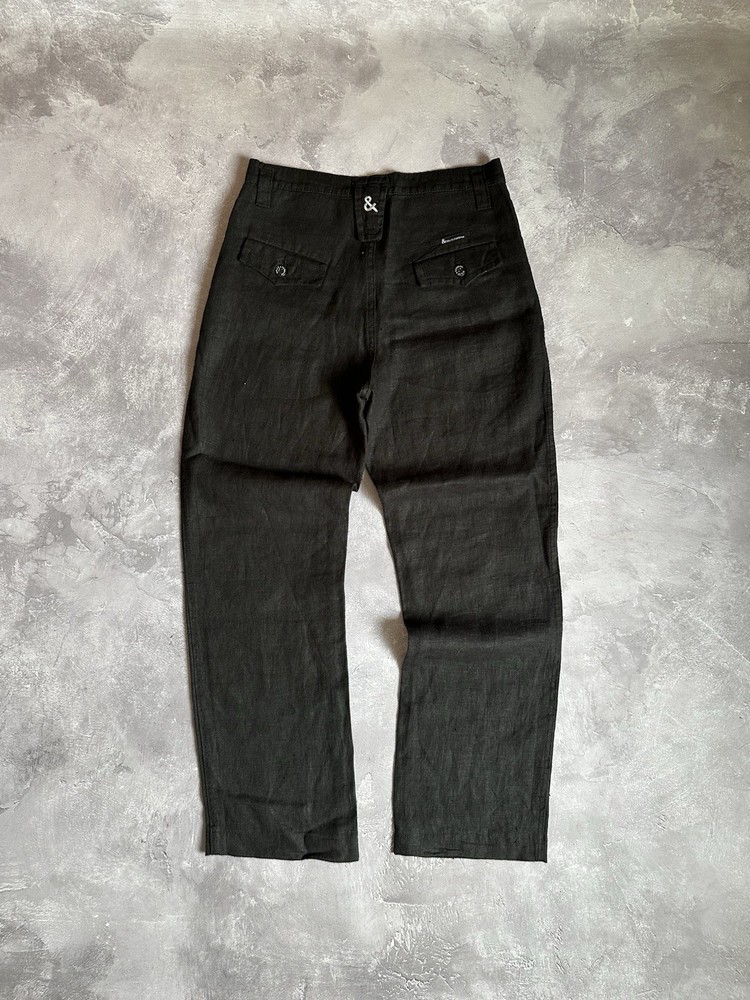 DOLCE & GABBANA Black Linen Chinos Summer Pants Size 32 34
