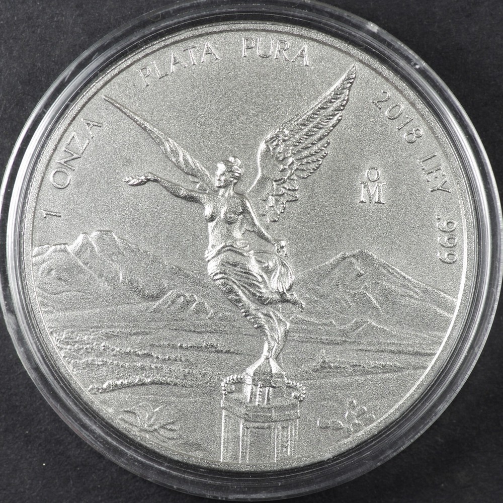 2018 Mexico 1oz .999 Fine Silver Libertad ANTIQUE FINISH - BU In Capsule [17B18]