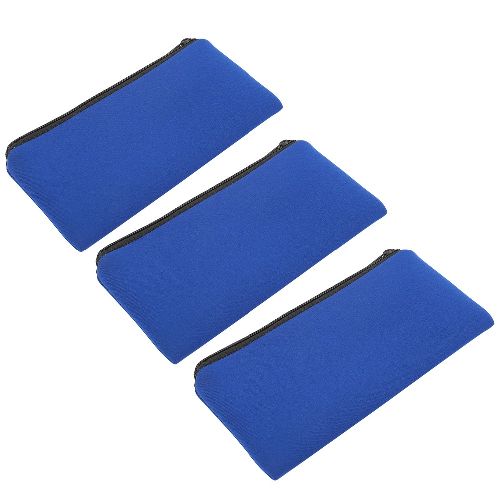 3pcs Blue Neoprene Waterproof Pencil Case for Camping Hiking Storage