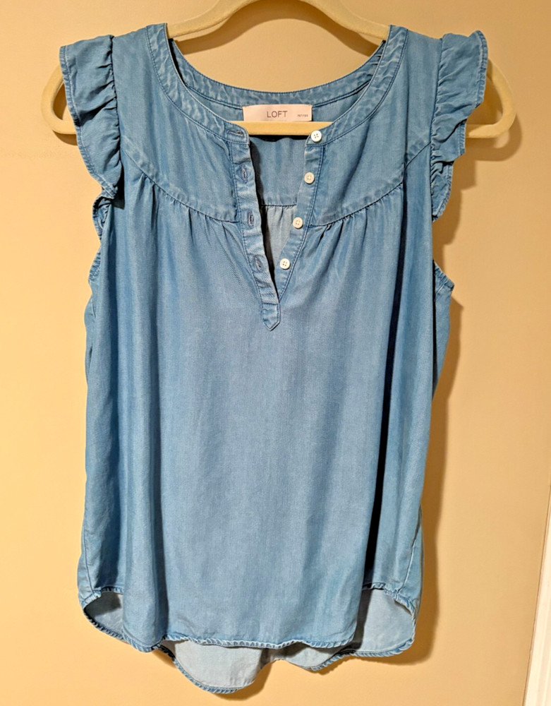 Ann Taylor LOFT Women's Ruffle Sleeve Top Size Small Petite