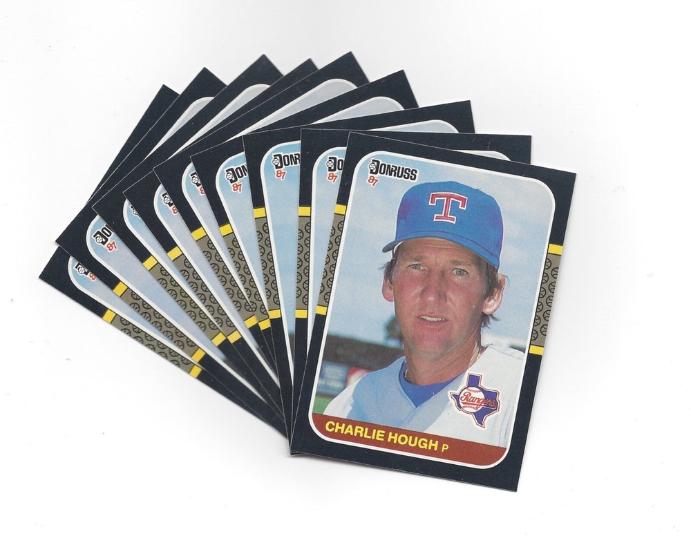 1987 Donruss #470 Charlie Hough Lot Of Nine Pack Fresh Mint .99 Shipping