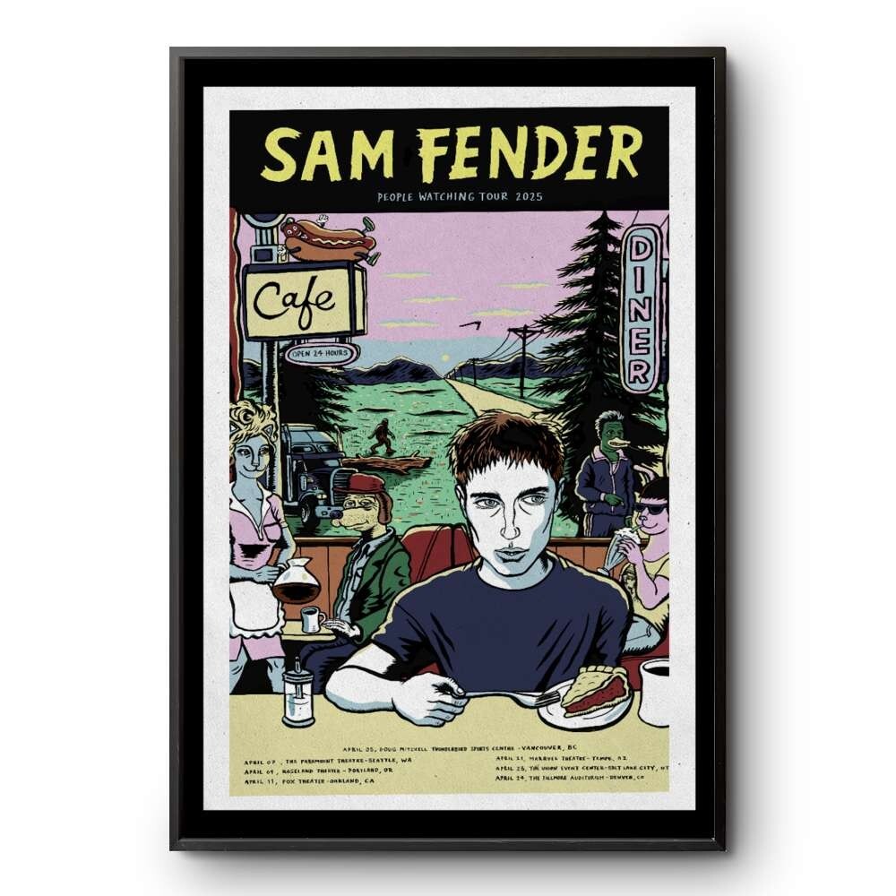 Sam Fender People Watching Tour USA 2025 April concert poster
