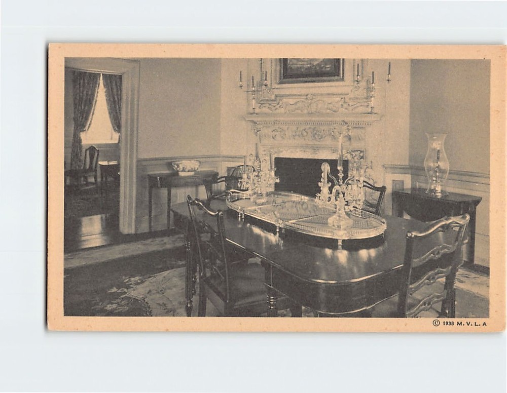 Postcard The Dining Room at Mt. Vernon Virginia USA