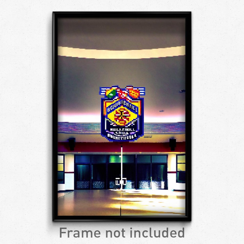 Pixel Art Poster - Bountiful Middle School (8 Bit Psychedelic Video Game Print)