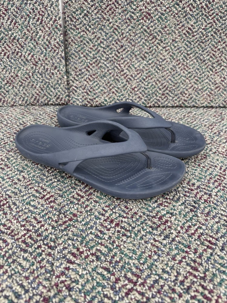 Crocs Iconic Comfort Flip Thong Blue Sandals Women's Size 9